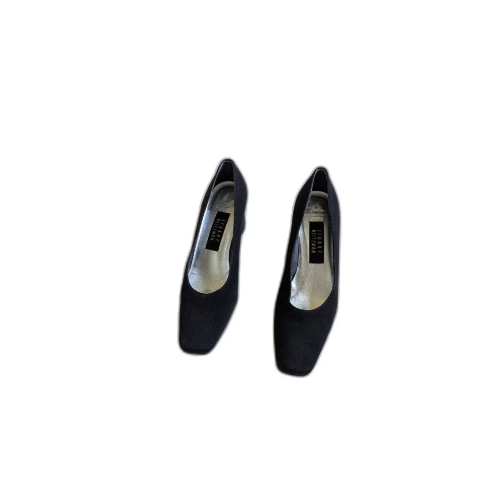 Vintage Stuart Weitzman Black Block Heel Pumps | Size 8 - Picture 3 of 7